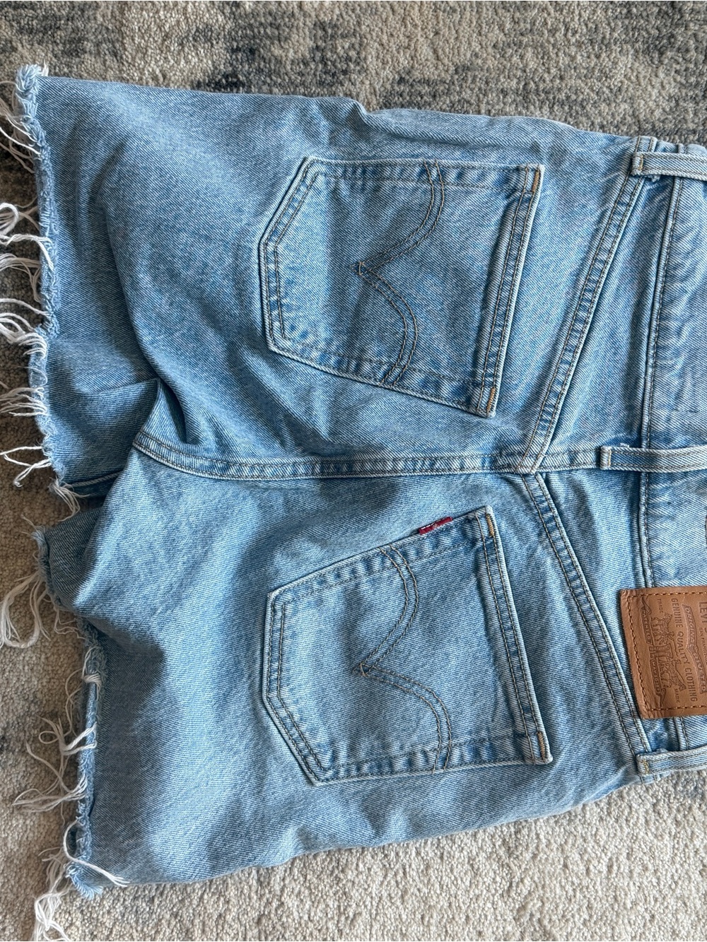 Levi's Light Blue Denim Cutoff Shorts with Frayed Hem
